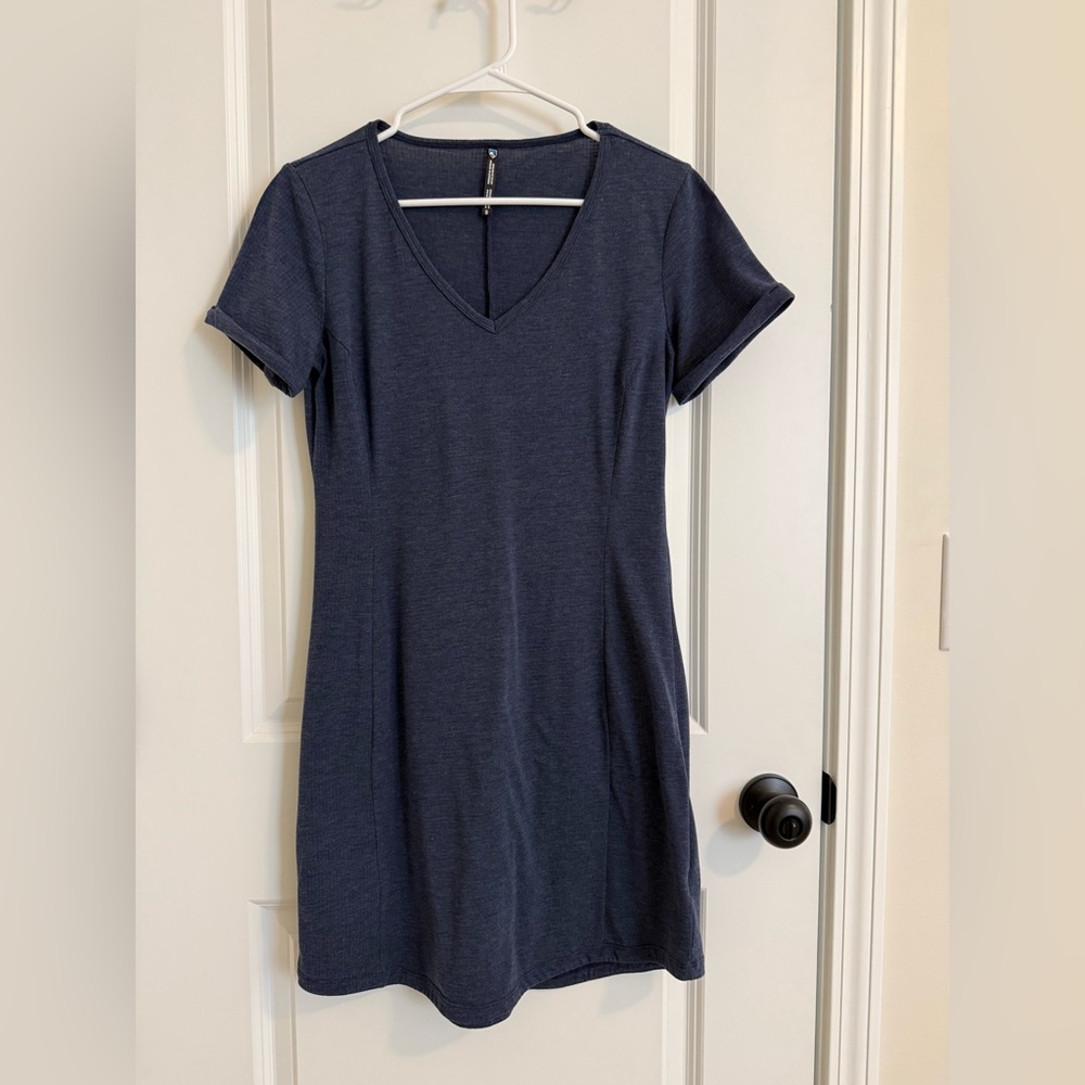 Kuhl Navy V-Neck Short Sleeve Mini Dress
